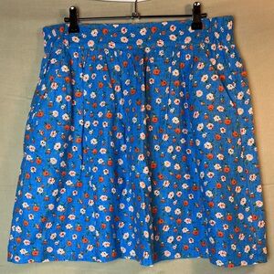 Loft Linen Blend Floral A-Line Skirt Size Medium